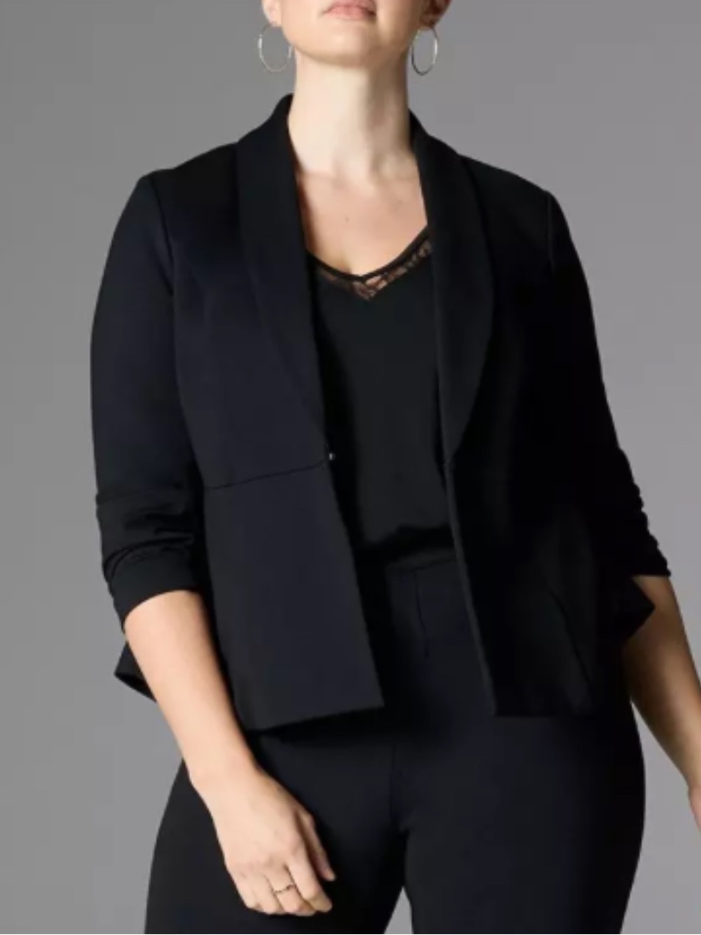 Torrid Black Studio Luxe Ponte Peplum Blazer 1X 11269052